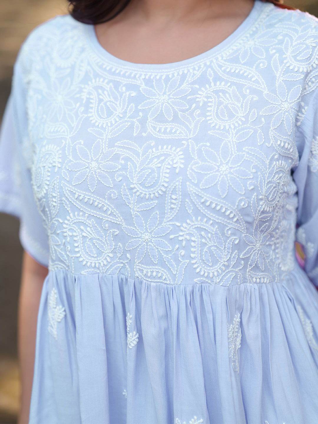 HAFSA Chikankari Modal Top - KRI CHIKANKARI